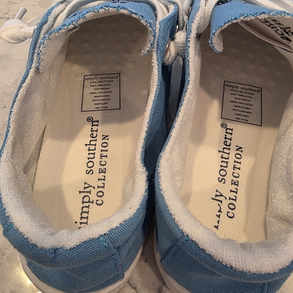 Simply Southern Collection Easy Slip Canvas Sneaker Womens Size 8 Blue NWT! - Picture 6 of 13